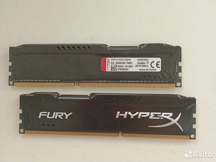 Оперативная память ddr3 2 по 4gb 1600Гц HyperxFury