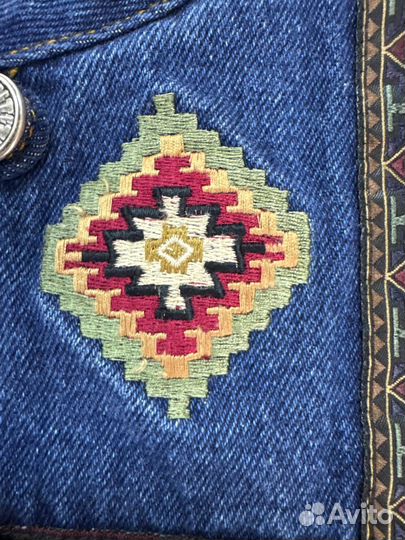 Винтажная Джинсовая жилетка женская 48-50