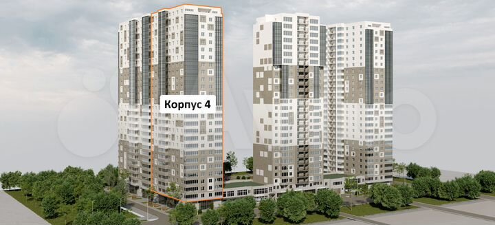 1-к. квартира, 57,4 м², 6/27 эт.