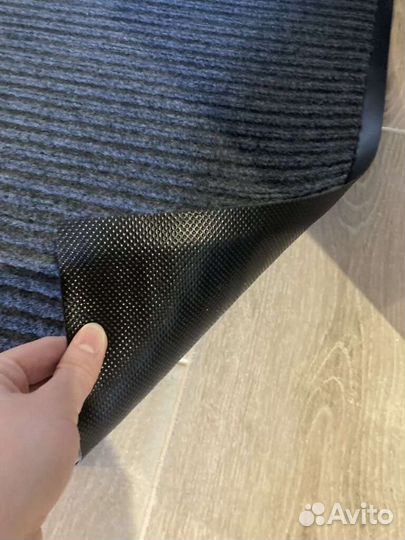 Коврик придверный, резина, с ковролином, серый