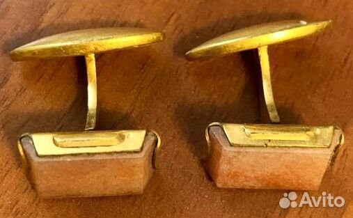 Запонки мужские с яшмой СССР