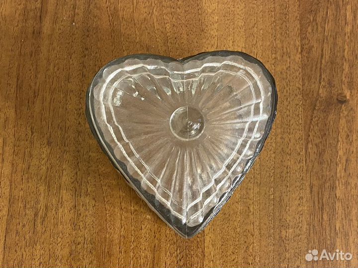 Сердце стеклянное вазочка