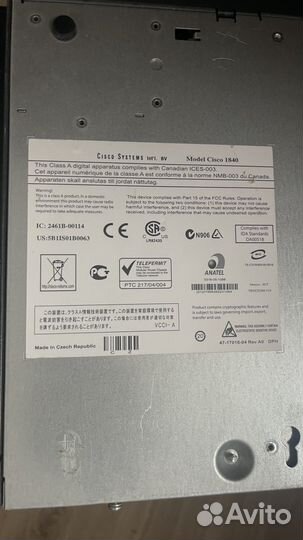 Cisco 1800 + плата расширение на 4 порта