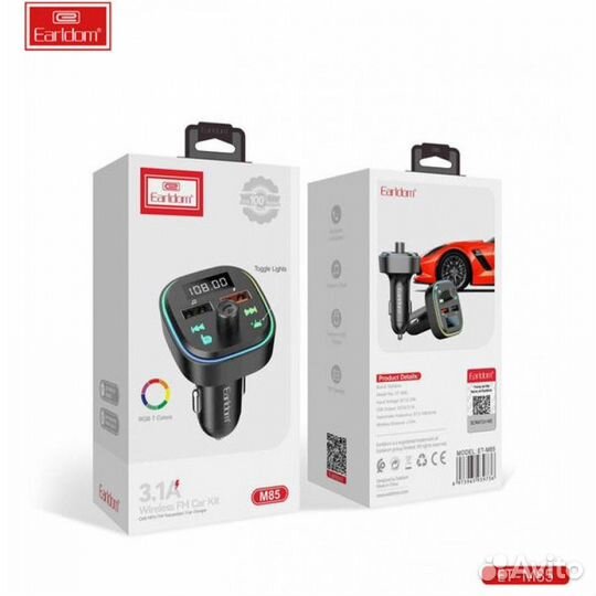 FM модулятор (2USB, Bluetooth) 3,1A с подсветкой E