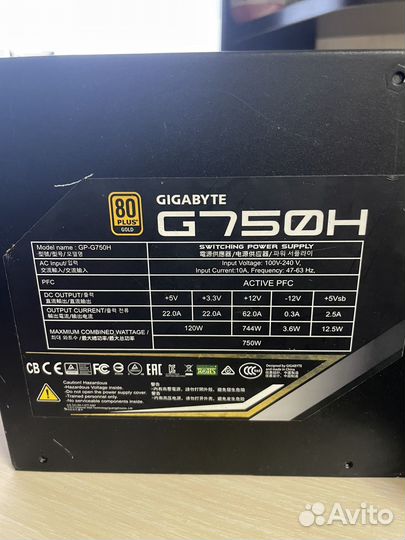 Бп 750Вт золотой с активным PFC