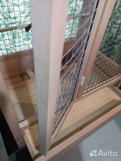 Клетка из натурального дерева для птиц (экзотическ