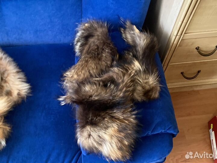 Мех. Меховой воротник лиса и крашеный песец
