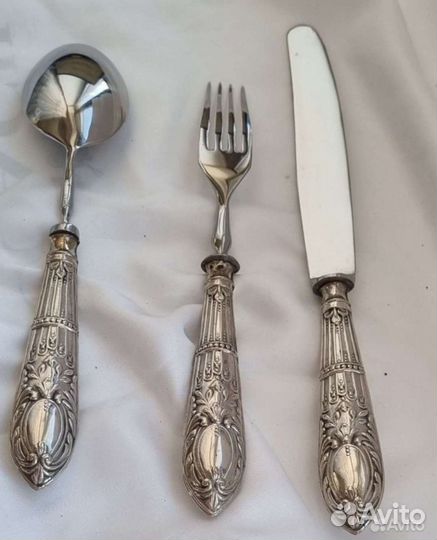 Столовые приборы нож ложка вилка эгоист серебро