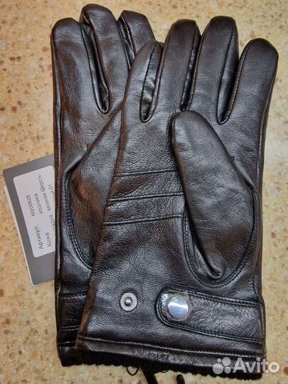 Перчатки кожаные на шерстяной вязаной подкладке