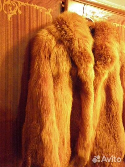 Шикарный лисий полушубок натуральный мех из лисы