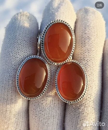 Кольцо с натуральным камнем