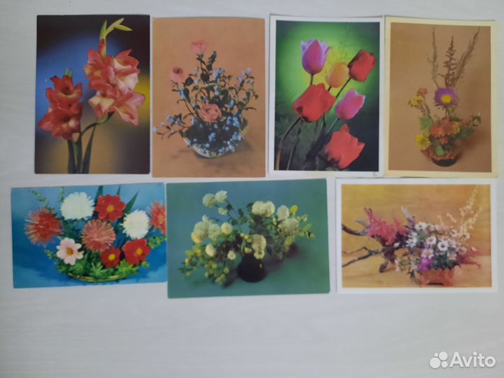 Открытки советские букеты