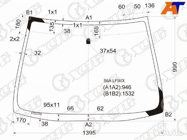 Стекло лобовое honda civic