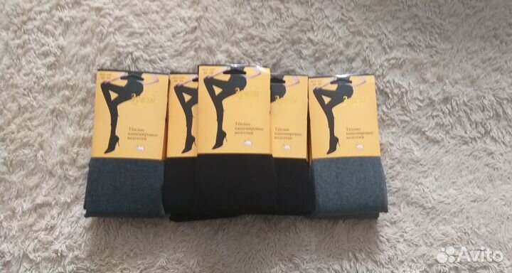 Тёплые кашемировые колготки новые 3/4 размер