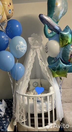 Детская кроватка трансформер с маятником