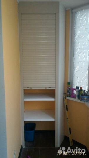 Шкаф с рольставнями на балкон на заказ с гарантией