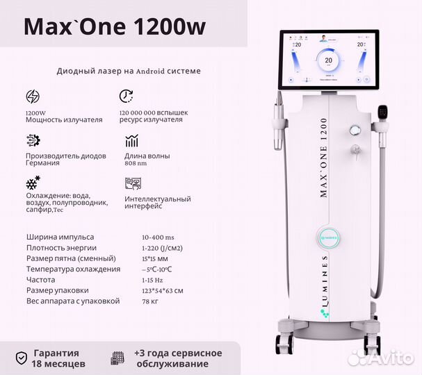 Аппарат для эпиляции Люминес MaxOne 1200W