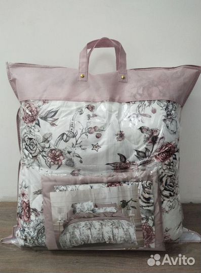 Постельное белье евро с готовым одеялом