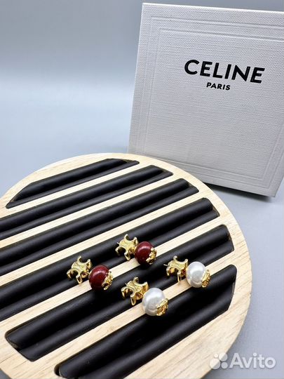 Серьги пусеты 2х сторонние Ce.line