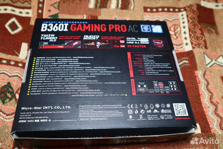 MSI B360I gaming PRO AC (LGA1151v2, mini-ITX)