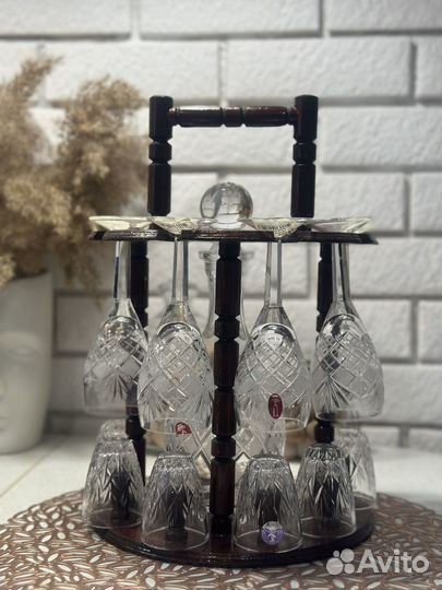 Хрустальный набор с подставкой (новый)