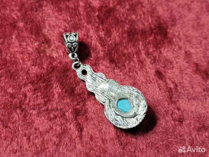 Набор Серьги + кулон подвеска Голубые камни