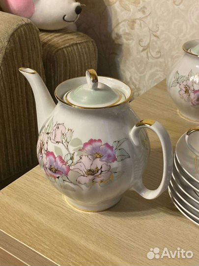 Чайный сервиз Дулево, сахарница, чашки