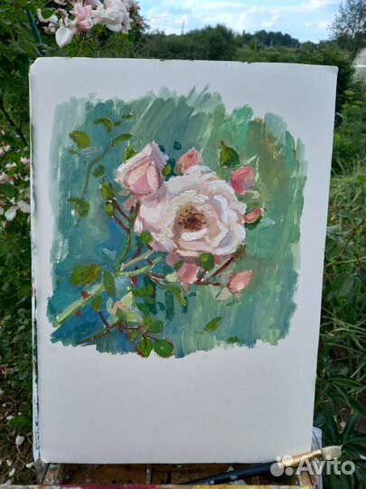 Картина маслом розы