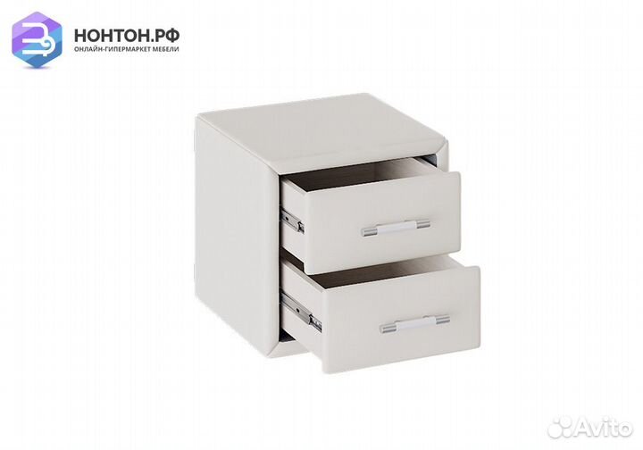 Тумба прикроватная с мягкой обивкой Элис светлая