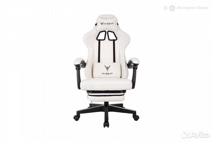 Кресло игровое с подставкой для ног knight lord/F WH