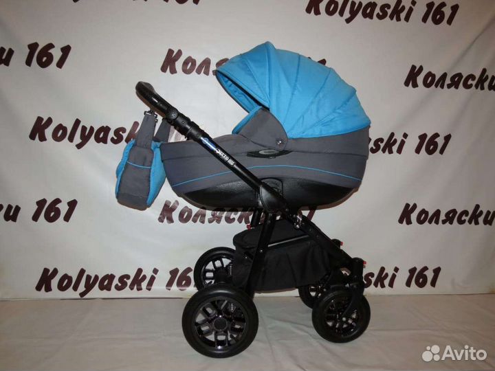 Коляска Adamex Jetto 2в1 (голубой/серый)