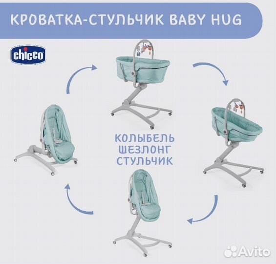 Кроватка люлька chicco 4 в 1 кокон в подарок