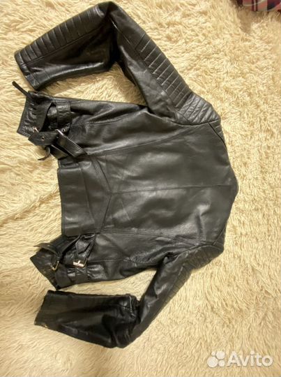 Кожаная натуральная куртка Zara