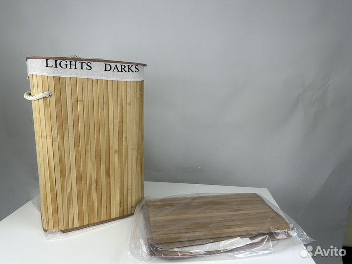 Бамбуковая корзина для белья