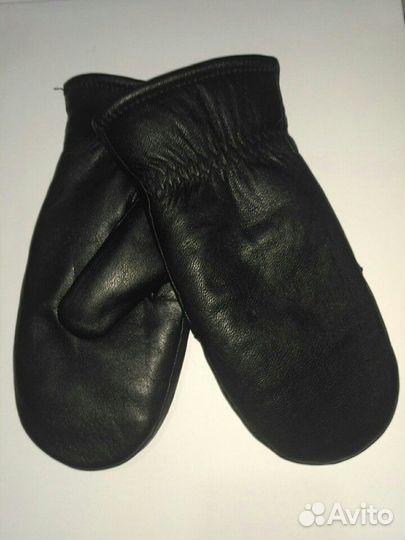Кожаные варежки мужские из телячьей кожи