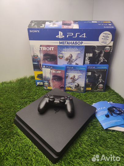 Sony Playstation 4 Slim 1Tb 3 диска Идеал