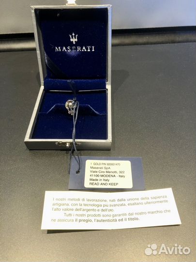 Оригинальный значек Maserati в лацкан (пинчик)