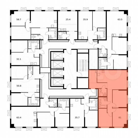3-к. квартира, 81 м², 17/32 эт.