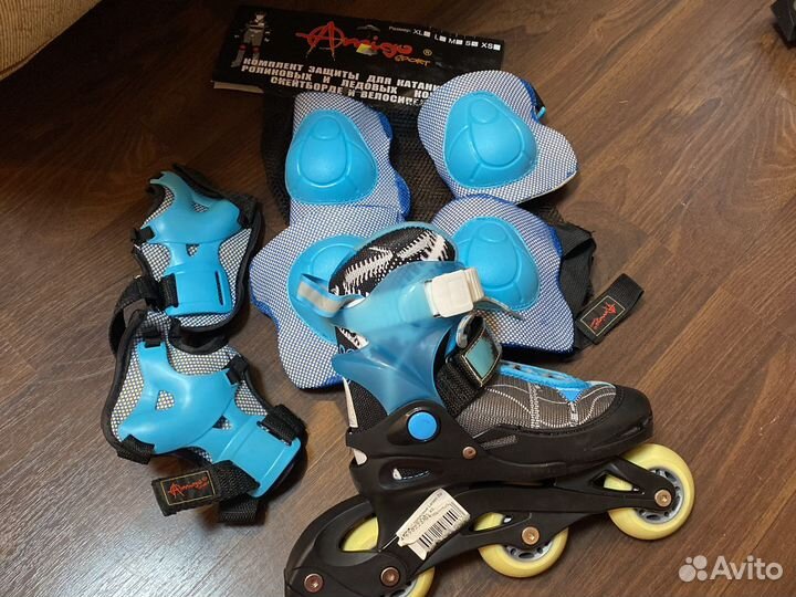 Роликовые коньки детские с защитой