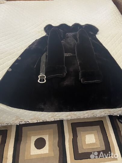 Матоновый полушубок. С поясом