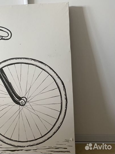 Модульная картина. велосипед (тушь)