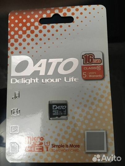 Карта памяти microsdhc Dato объёмом 16Gb Class10