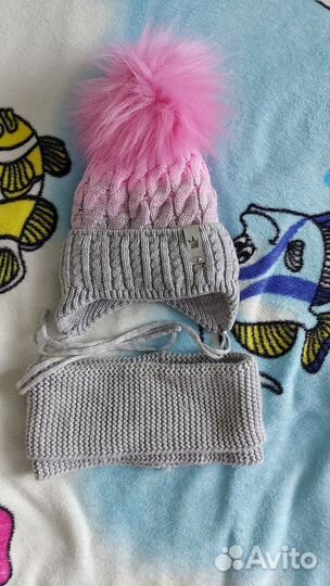 Зимняя детская шапка, размер 38-41 см