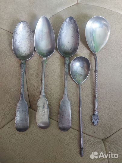 Ложки серебро 84 и 875 проб 1852 год