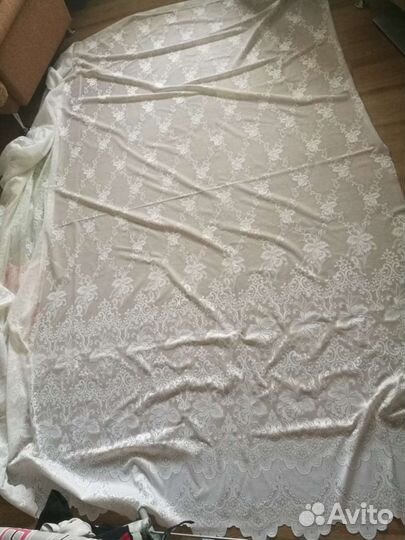 Тюль белый, б/у