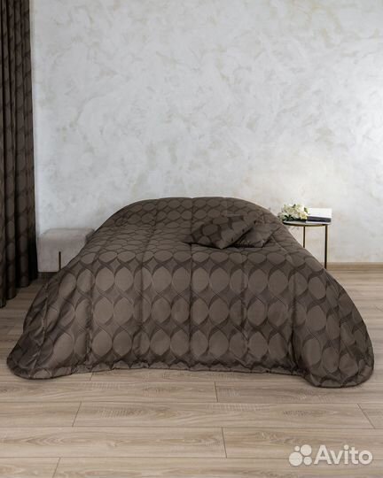 Покрывало Альба кофейный новое плед на кровать