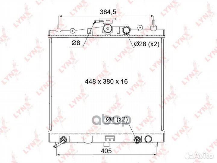 Радиатор охлаждения паяный AT RB1102 lynxauto