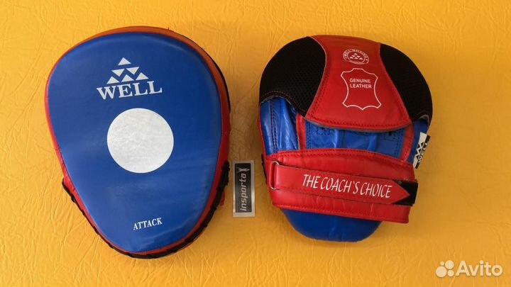 Лапы боксерские тренерские кожаные