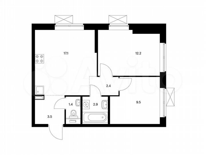 2-к. квартира, 49 м², 8/33 эт.