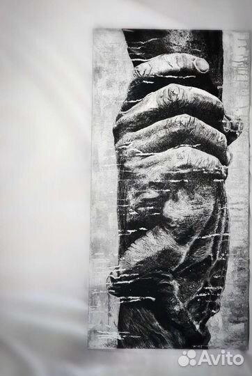 Интерьерная картина на холсте. Руки. Стиль лофт